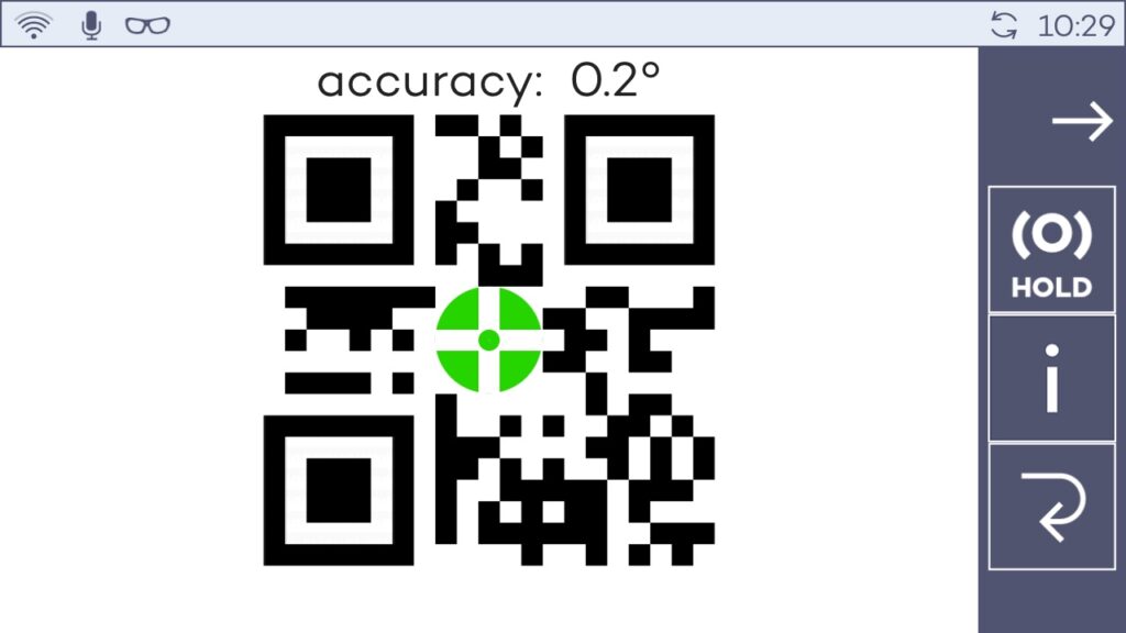 For situations that require a personalized calibration, the simple one-point calibration procedure improves the typical gaze accuracy to below 1°.